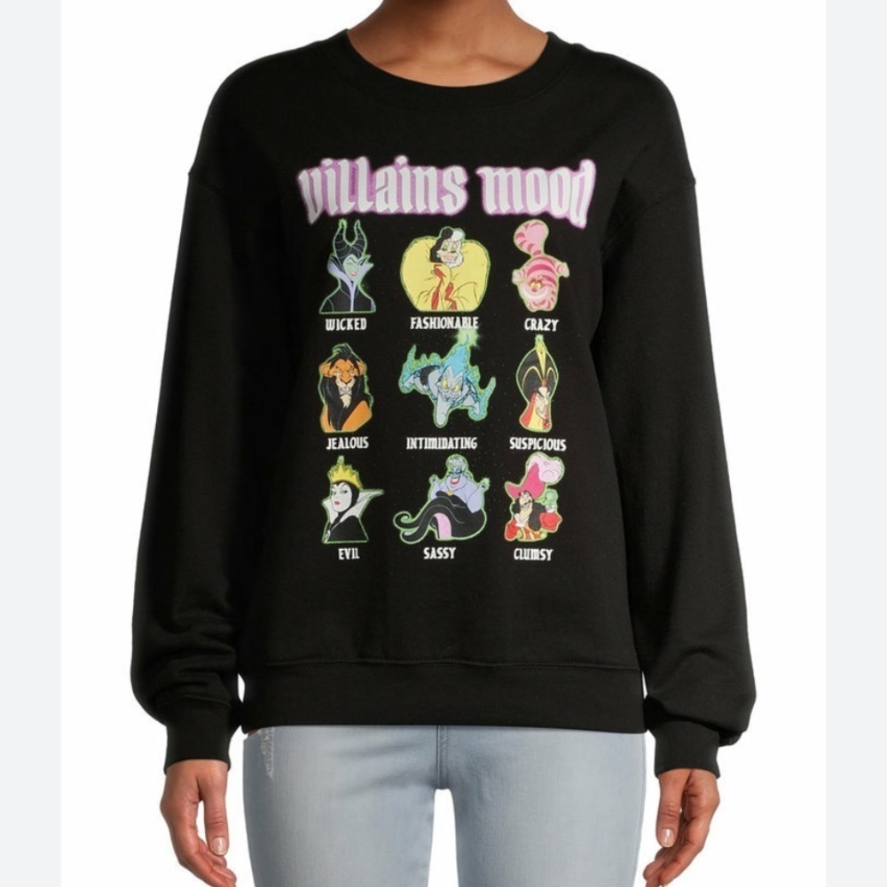 Disney Villains Mood Juniors Black Sweater
